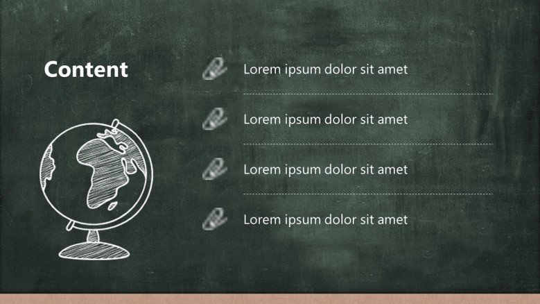 Content Slide with a blackboard background