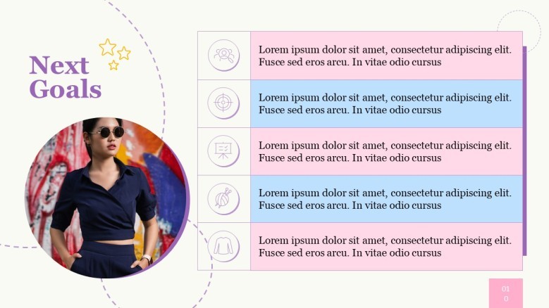 Brand strategy roadmap slide in pastel colors