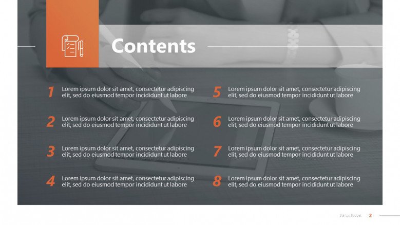 Contents PowerPoint Slide
