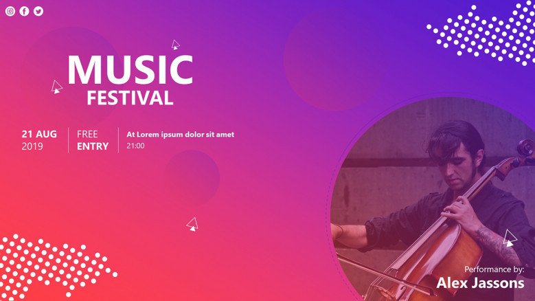 Advertising flyer for a music festival in creative style
