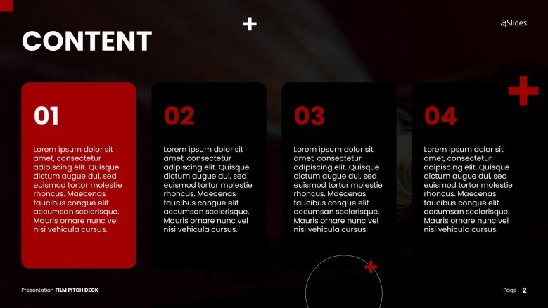 Content Slide for a Film Pitch Deck Template