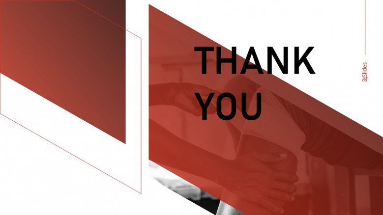 Creative red and white thank you slide