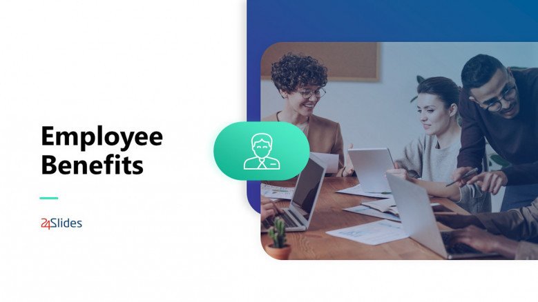 Blue Employee Benefits PowerPoint Template