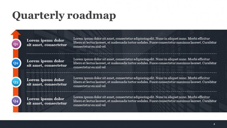 Quarterly Roadmap PowerPoint Slide for Growth Strategies
