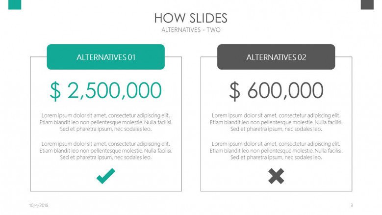 how slides compared cost in text box analysis