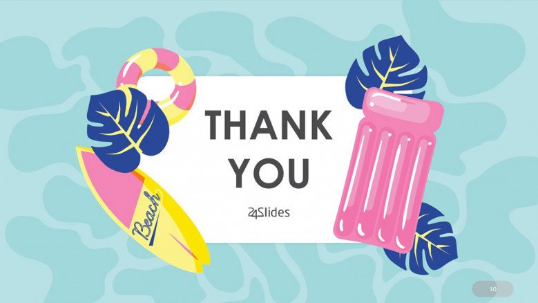 Thank You Slide with pool floats