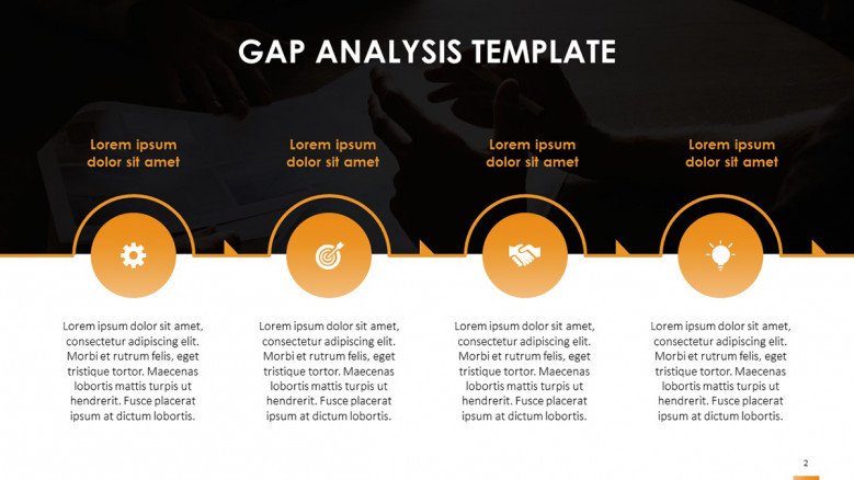 GAP Analysis Process Slide with management icons