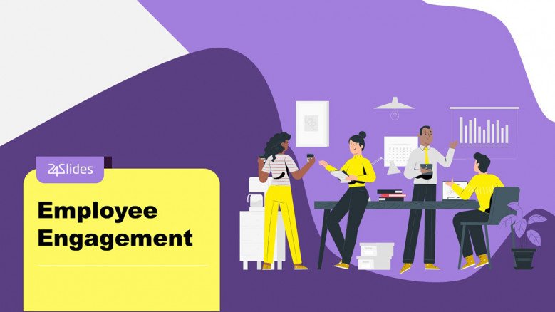 Employee Engagement PowerPoint template in playful style