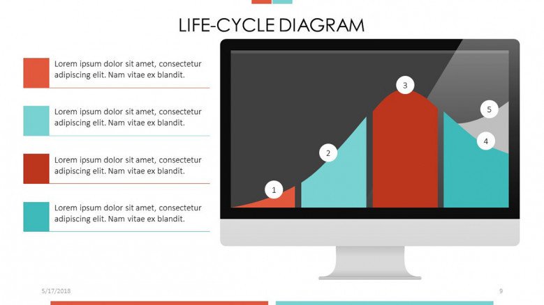 Life-cycle Diagram in line chart with brief explanations