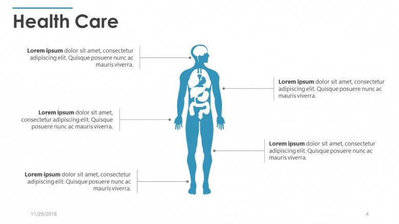 health care slide with human body illustration