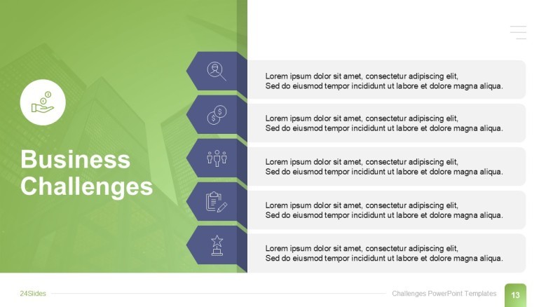 5-point Business Challenges Slide