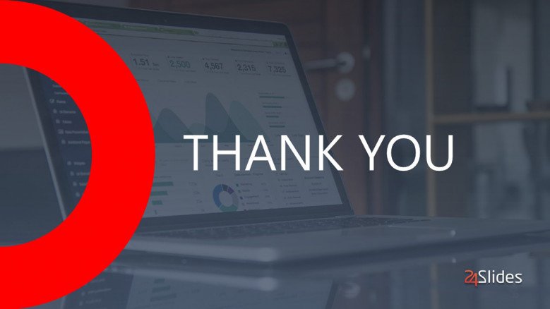 Grey Thank You Slide with red semicircle