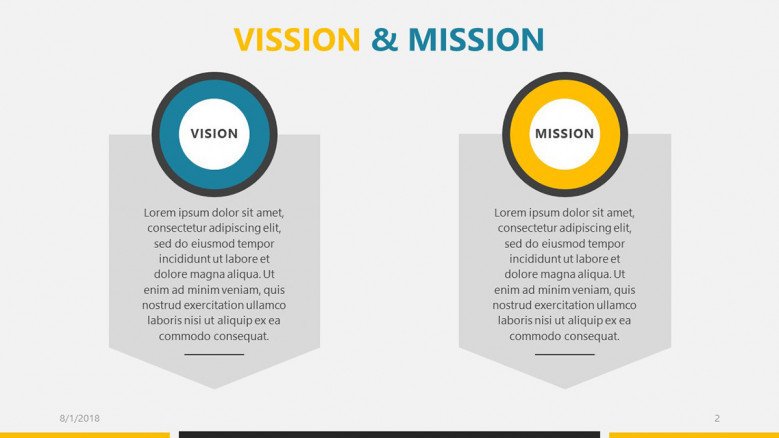 business roadmap presentation vision and mission slide with text