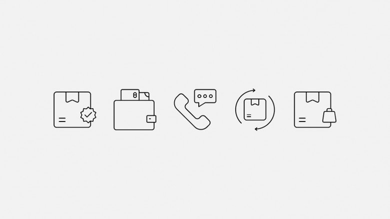 E-commerce and customer support icons