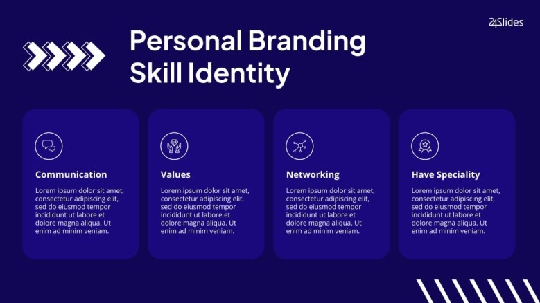 Professional skills slide for a personal branding presentation