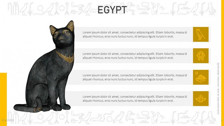 Egypt information with a cat sculpture