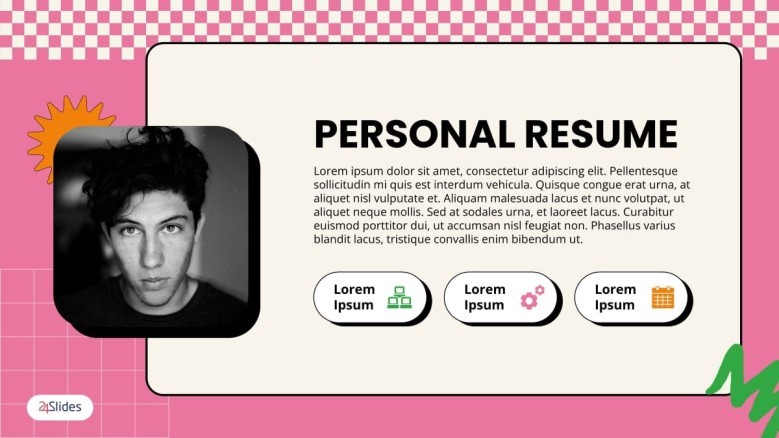 creative personal resume in paragraph with picture