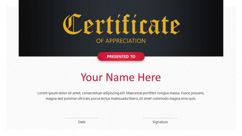 Modern Certificate Slide