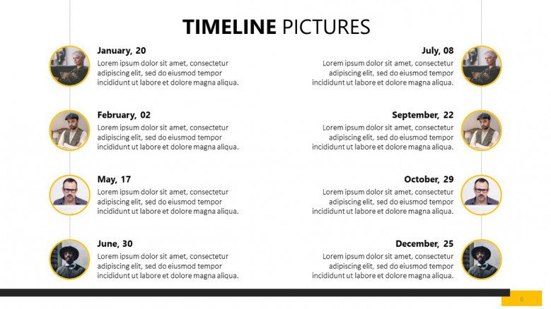 eight sequenced timeline picture slides