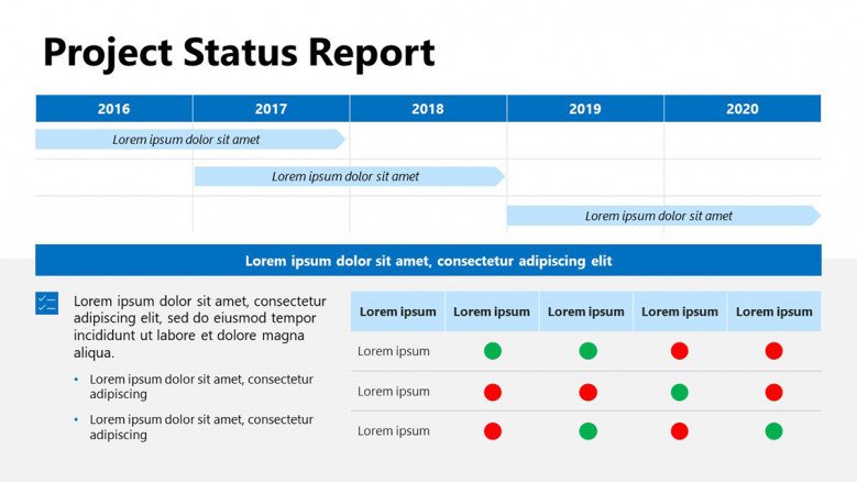 Executive Project Status Overview in PowerPoint