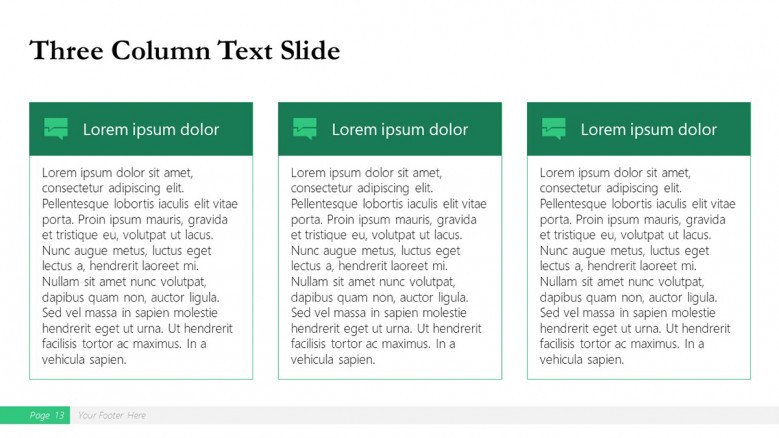 Three Column Text Slide for a Boston Consulting Group Presentation