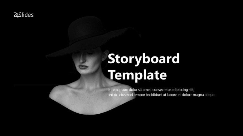 Creative Storyboard Title Slide in black and white