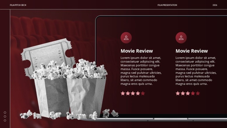 Movie reviews PowerPoint slide