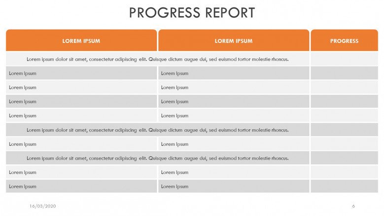 Progress Report Chart Slide