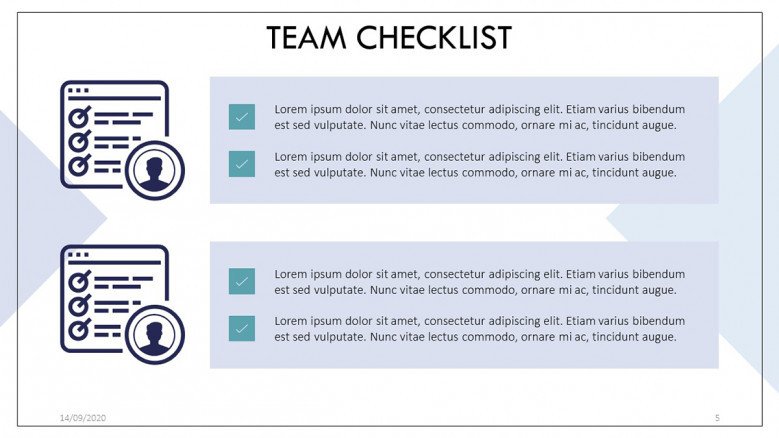 Team Checklist in corporate style