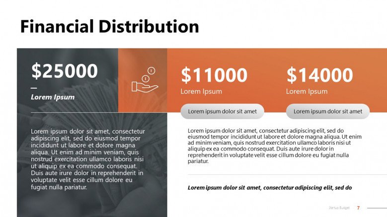 Startup Financial Distribution Slide