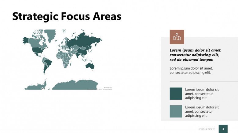 Focus Areas Slide with a Global Map