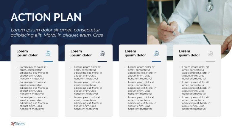 Corporate Pharma Company Action Plan in PowerPoint