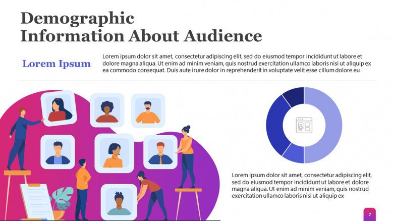 Instagram Audience Slide with demographic circle chart