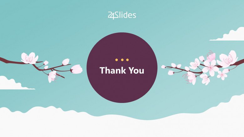Playful Thank You Slide for a Japanese-themed presentation