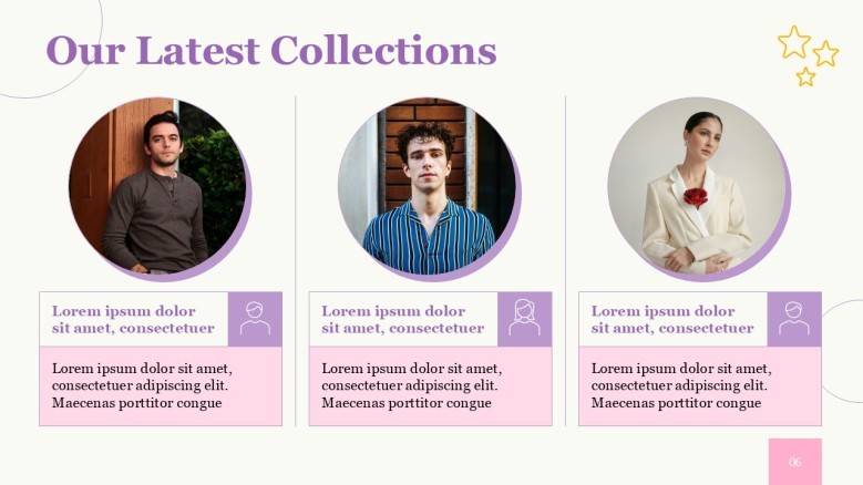 Customer Profile PowerPoint Slide in pastel colors