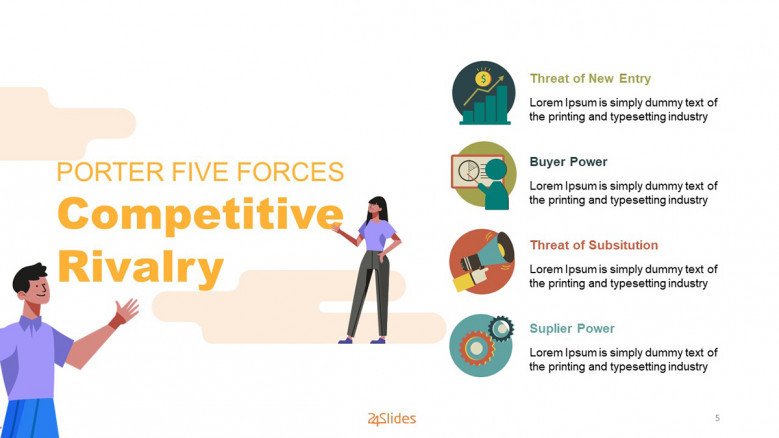 Porter Five Forces Slide with illustrations