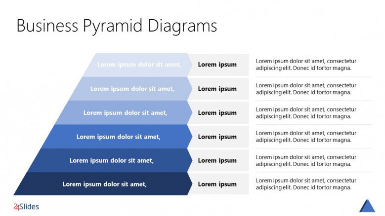 Pyramid Hierarchy Template with six layers