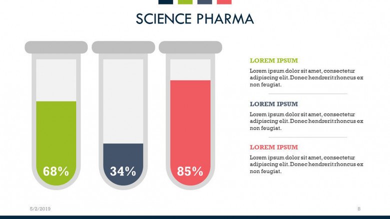 science pharma percentage graph in infographic