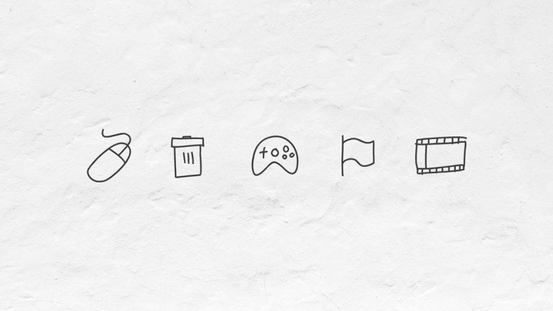 Doodle icons for everyday objects