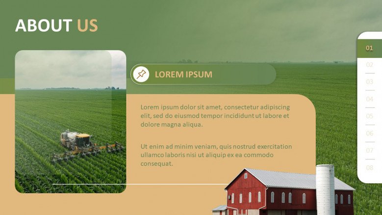 About Us Slide for an agriculture presentation