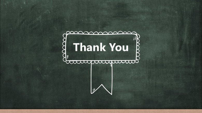 Thank You Slide with a chalkboard background