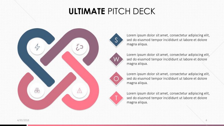pitch deck matrix chart in four key points