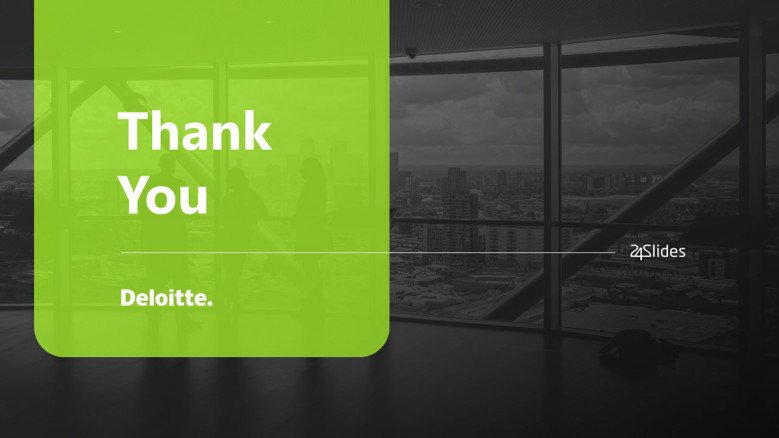 Thank you PowerPoint Slide in corporate green and black colors
