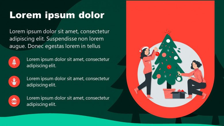 Christmas PowerPoint Slides in Red and Green