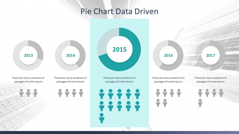 pie chart data driven slide for corporate data presentation with key indicators
