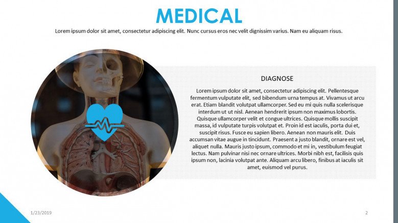 medical slide with description text