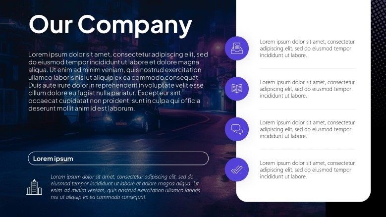 Creative Company Description Slide