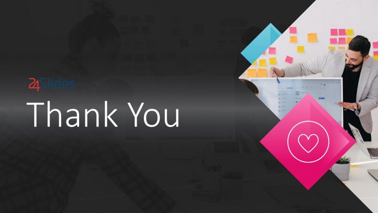 Dark-themed Thank You PowerPoint Slide for creative presentations