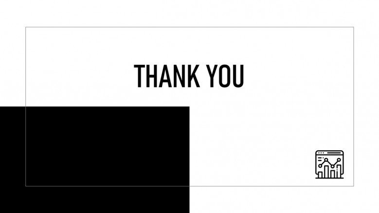 Simple Thank You Slide in black and white