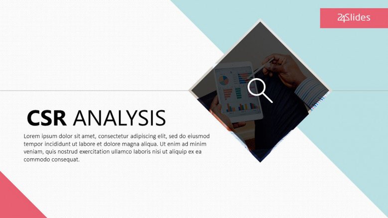 CSR Analysis welcome slide in corporate style